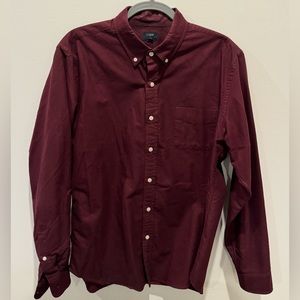J. Crew Oxford Button-Down Shirt in Maroon (Red) - Men’s (L)